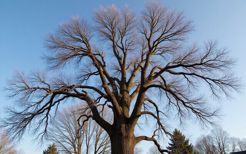 Ash tree showing significant canopy dieback from EAB infestation