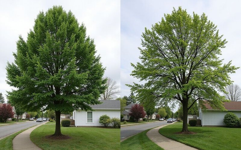 Diagram showing crown raising before and after