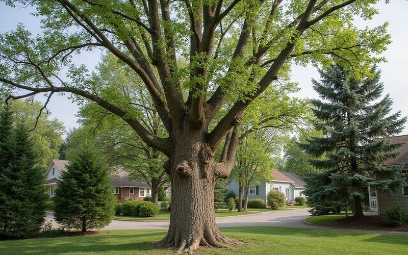 Topped tree showing weak sucker regrowth