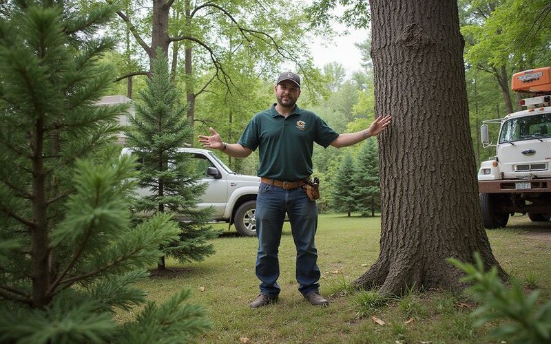 Tree size chart showing cost ranges by height