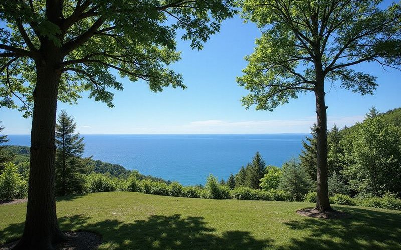 Vista pruning result showing Lake Superior view opened through selectively thinned tree canopy