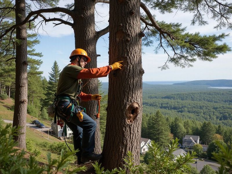 ISA Certified Arborist inspecting a tree in Duluth